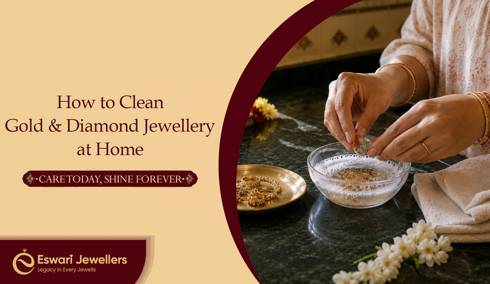 How to Clean Gold & Diamond Jewellery at Home